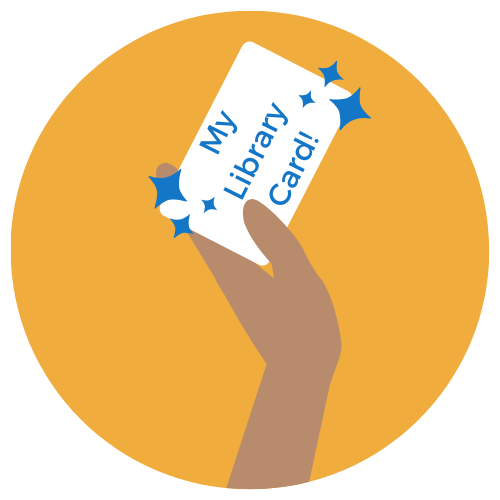 hand holding a library card