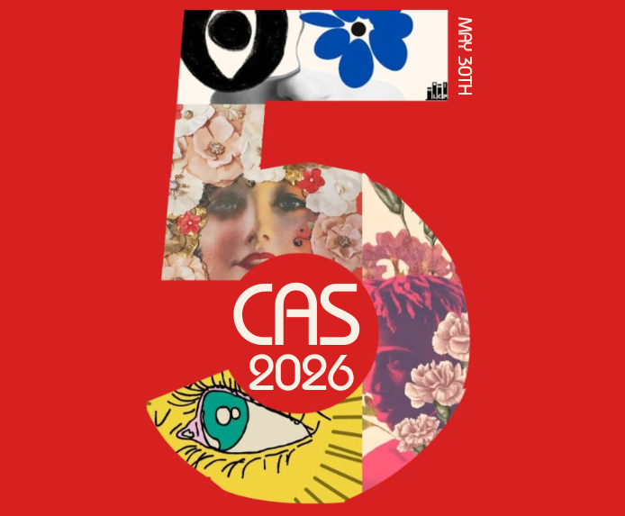 A large 5 filled with the official artwork from past CAS years. 