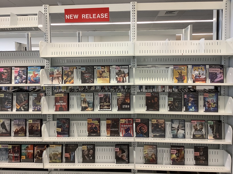 The New Release DVD section at Merrillville